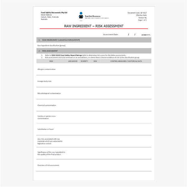 Food Safety Documents