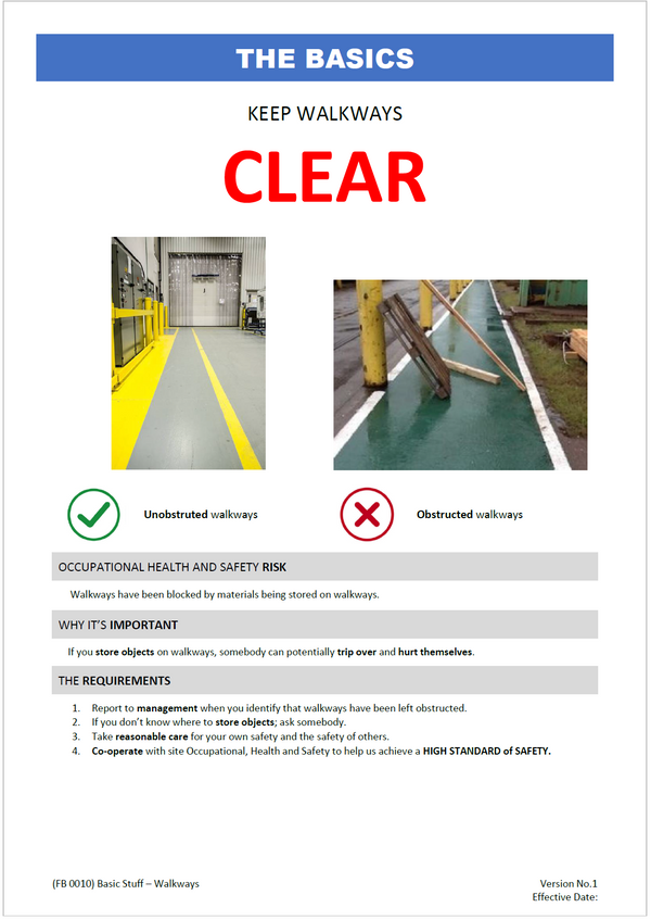 THE BASICS - Walkways - Food Safe Documents