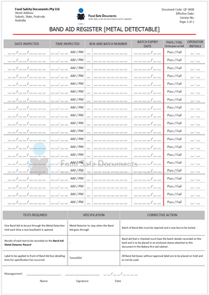 Band Aid Register