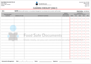 Cleaning Checklist
