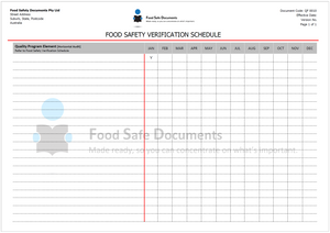 Food Safety Verification Schedule