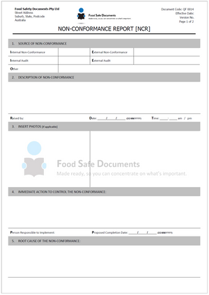 Non Conformance Report