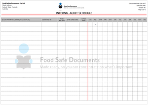 Internal Audit Schedule