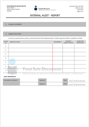 Internal Audit - Report