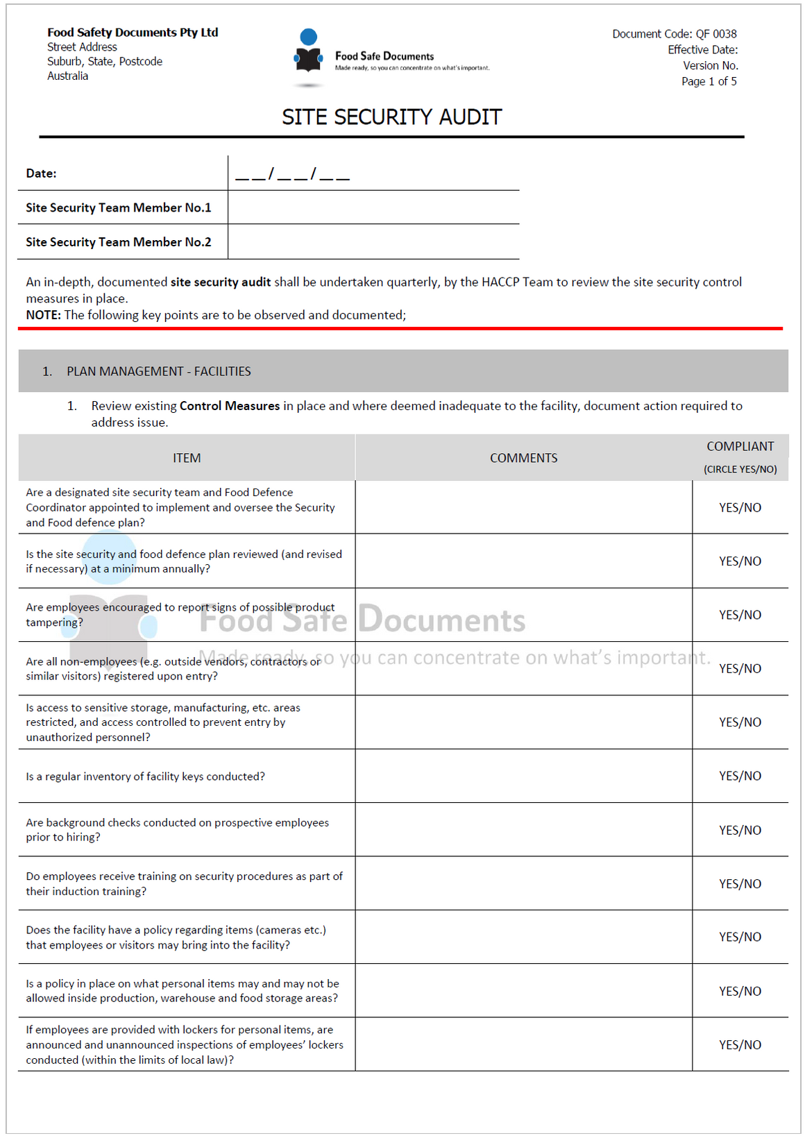 Site Security Audit