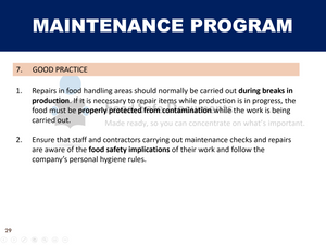 Maintenance Control
