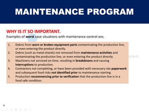 Maintenance Control
